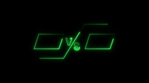 Versus screen animation with neon green frames. Versus screen competition b.. Stock Footage 337369898