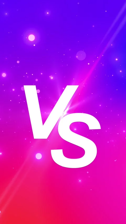 Versus screen backdrop bright central VS text, soft bokeh lights, diagonal flare Stock Footage 334104290
