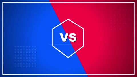 Versus screen background featuring a split display for competition gaming Stock Footage 346510777
