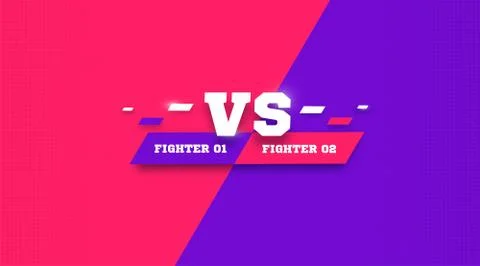Versus screen in colorful background. Vs battle headline, conflict duel between Stock Illustration