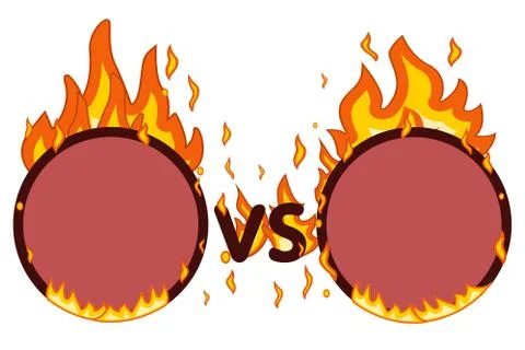 Versus screen fire frames on a white. Illustrazione stock