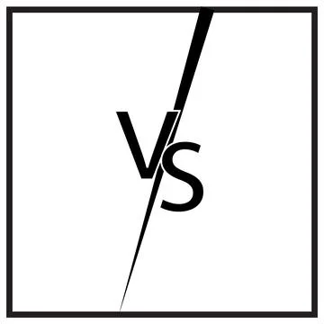 Versus screen icon on white background. VS. Versus letter logo. Stock Illustration