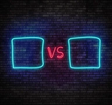 Versus screen in neon style 스톡 일러스트
