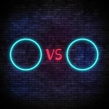 Versus screen in neon style Illustrazione stock