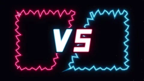 Versus screen. Neon versus battle screen with red and blue frames 動画素材 339063967