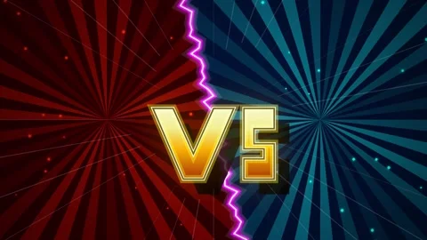 Versus screen. Red and Blue Versus VS Screen with Sunburst Background Stock Footage 339063963