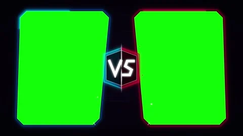 Versus screen template with green screen panels for gaming and sports compa.. 库存影片 344851609