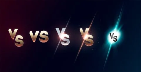 Versus screen. Vs battle headline, conflict duel teams. Video game screen Stock Illustration