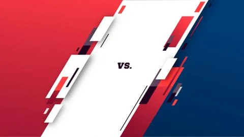 Versus screen. Vs battle headline, conflict duel between Red and Blue teams Stock Illustration