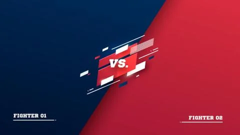 Versus screen. Vs battle headline, conflict duel between Red and Blue teams Stock Illustration