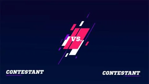 Versus screen. Vs battle headline, conflict duel teams. Video game screen Stock Illustration