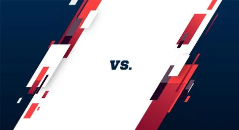 Versus screen. Vs battle headline, conflict duel between Red and Blue teams Illustrazione stock