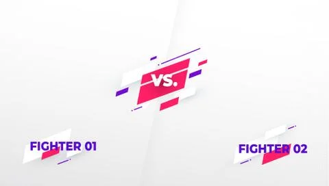 Versus screen. Vs battle headline, conflict duel teams. Video game screen Stock Illustration