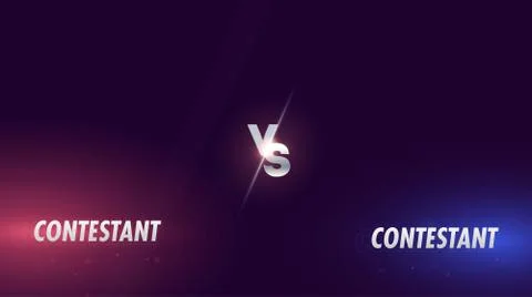 Versus screen. Vs battle headline, conflict duel between Red and Blue teams Stock Illustration