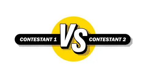 Versus screen. Vs battle headline, conflict duel between teams. Confrontation Stock-Illustration
