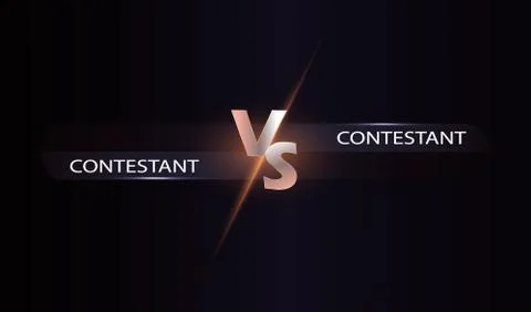 Versus screen. Vs battle headline, conflict duel between Red and Blue teams Stock Illustration