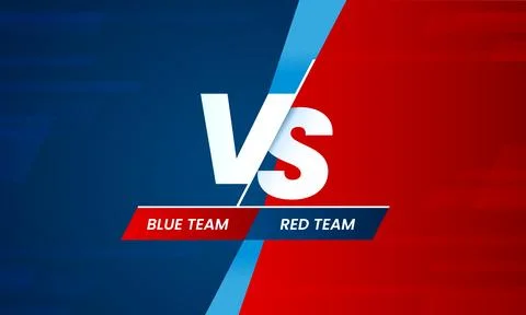 Versus screen. Vs battle headline, conflict duel between Red and Blue teams.. Stock Illustration
