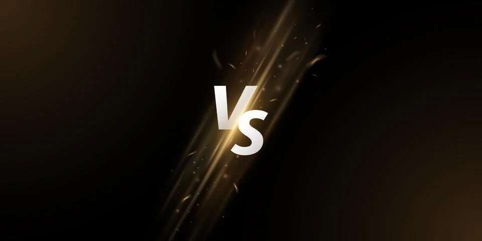 Versus screen. VS letters with fire flame and spark effect on a dark backgrou Illustration