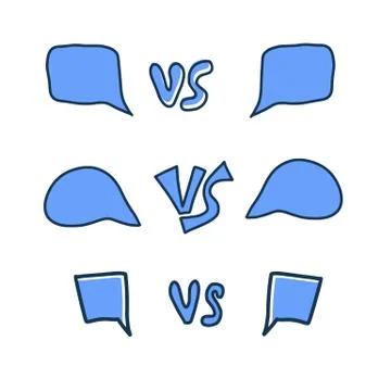 Versus screens elements. Vs symbol with speech bubbles. Confrontation backgro 스톡 일러스트