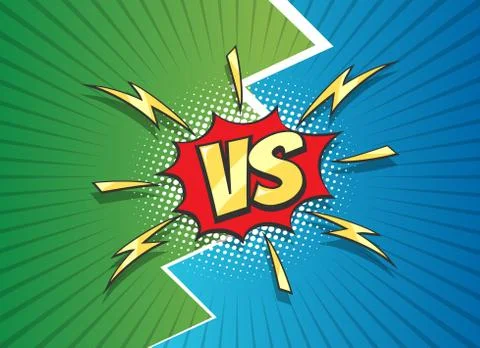 Versus Sign Duel Battle Comic Frame. Vector illustration Stock Illustration