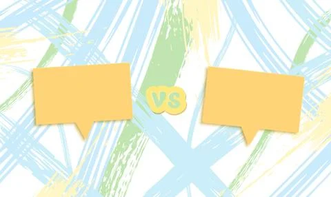 Versus template with brush line background. VS screen with empty space. Battl Stock Illustration
