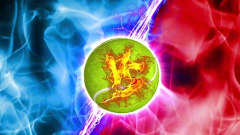 Versus tennis fire background animation Vídeos de archivo 146112476