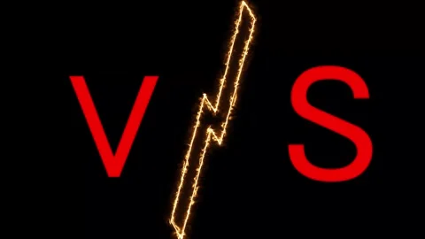 Versus text animation with electric lightning line. Stock-Footage 334366076