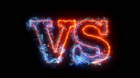 Versus text fire line text loop animation Stock Footage 157086565