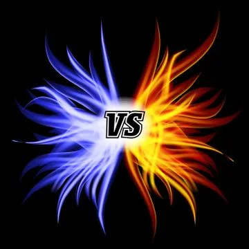 Versus Vector. VS Letters. Flame Fight Background Design. Competition Concept Stock Illustration