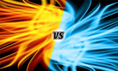 Versus Vector. VS Letters. Flame Fight Background Design. Competition Concept Illustrazione stock