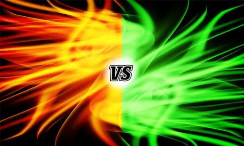 Versus Vector. VS Letters. Flame Fight Background Design. Competition Concept Stock Illustration