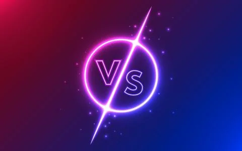 Versus VS design. Blue neon logo. Template for sports, fight, battle Stock-Illustration