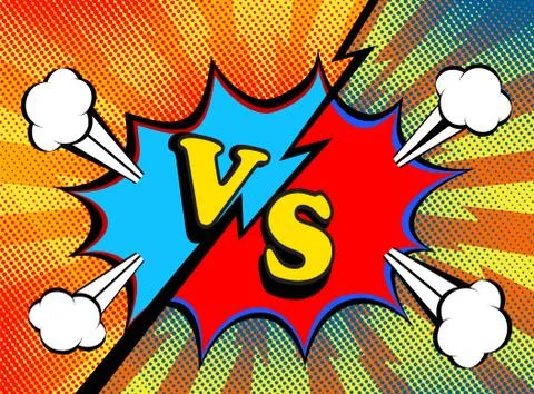 Versus. vs. Fight backgrounds pop art retro comic style design. Vector illust イラスト素材
