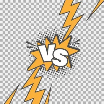 Versus VS letters fight background  in flat comics style design Stock Illustration