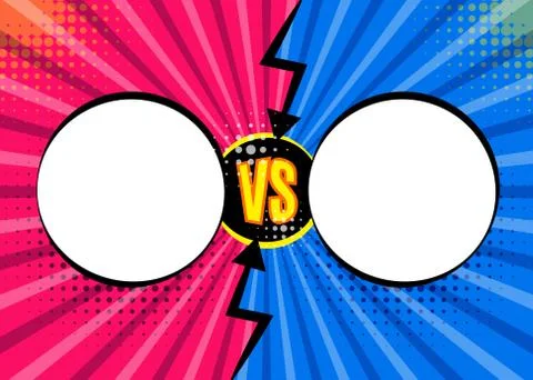 Versus VS letters fight backgrounds in flat comics style desig 스톡 일러스트