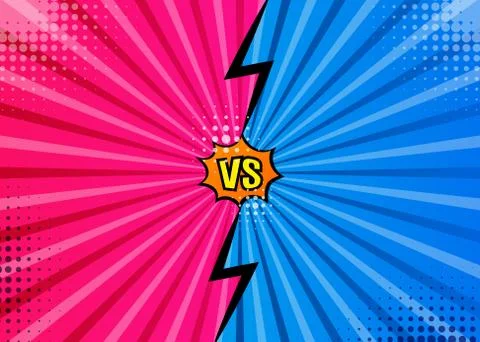 Versus VS letters fight backgrounds in flat comics style desig 스톡 일러스트