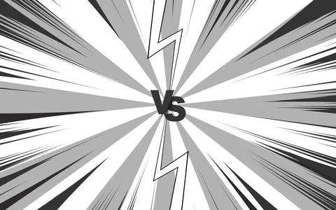 Versus VS letters fight backgrounds in flat comics style design Stock Illustration