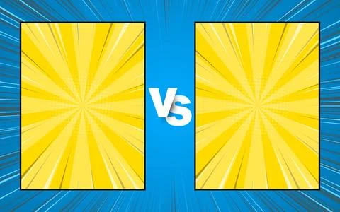 Versus VS letters fight backgrounds in flat comics style design with halftone Stock Illustration