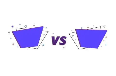 Versus. VS  letters with geometric frames isolated on white background. Eleme Stock Illustration