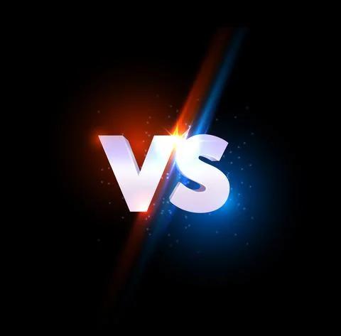 Versus vs lightning sign, game sport confrontation Stock Illustration