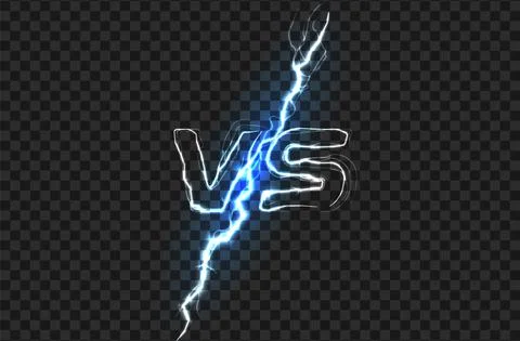 Versus VS logo. Battle headline template. Sparkling lightning design. Isolated Stock Illustration