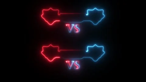 Versus / VS neon glowing animation. Video stock 336859245