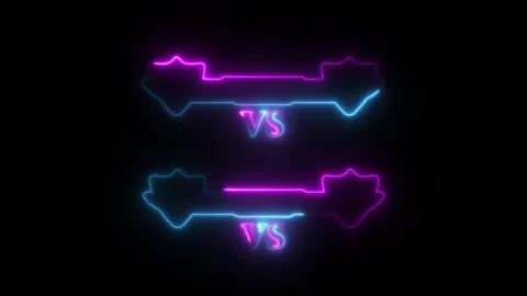 Versus / VS neon glowing animation. Video stock 336859249