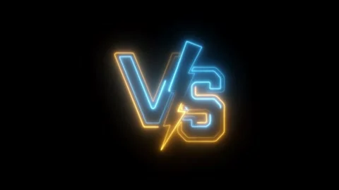 Versus / VS neon glowing animation. Video stock 336859254