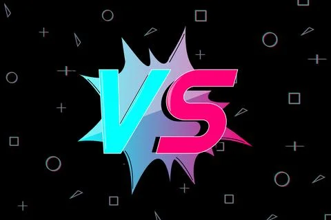 Versus VS screen banner for battle or comparison vector. Ilustração Stock