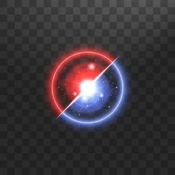 Versus VS sign in neon circle frame in transparent background. Laser glowing Stock Illustration