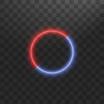 Versus VS sign in neon circle frame in transparent background. Laser glowing Stock Illustration