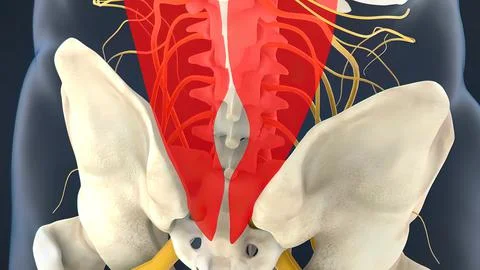 Vertebral compression fractures occur when the bony block or vertebral body i Stock Illustration