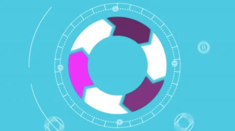 Vertex cycle or abstract striped vector arrows. Alpha matte Video stock 33985590