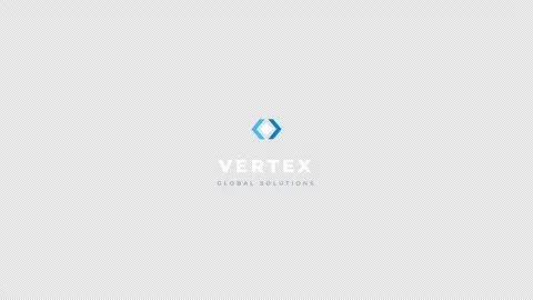 Vertex Global Solutions logo on grey background Stock Footage 344620880